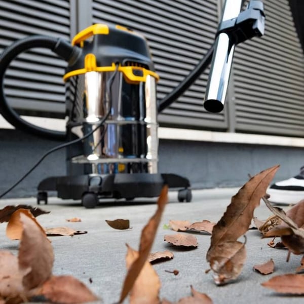 Vand- og Støvsuger på Vogn - Stanley - 50L Rustfrit Stål Tank - 1600W - Med Elektrisk Stik