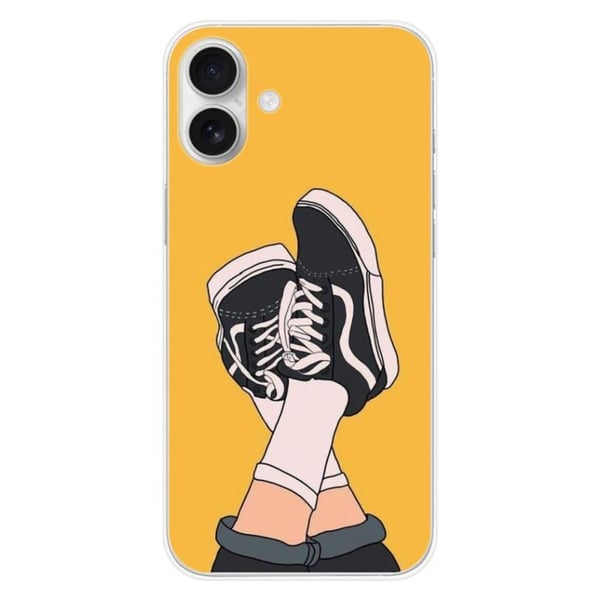 Tryckt silikonfodral som är kompatibelt med Apple iPhone 16 Plus sneakers