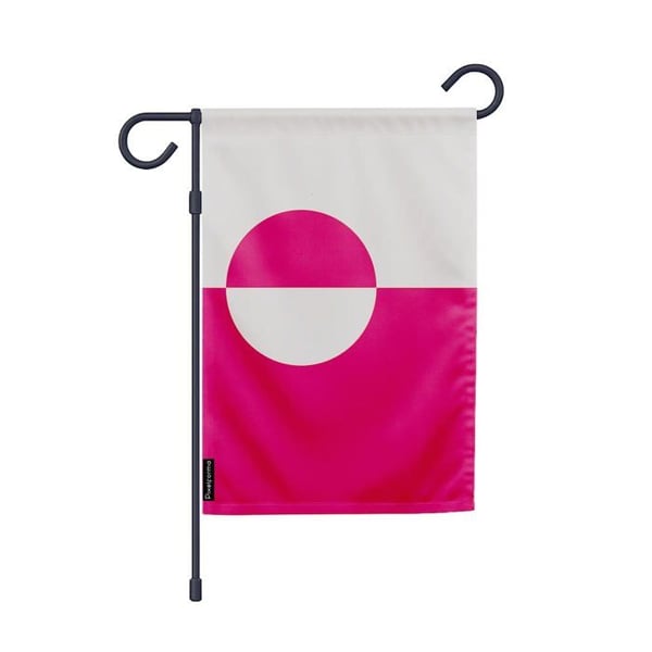 Grönlands Trädgårdsflagga – 32 x 47.5 cm – Hållbar Polyester – Horisontellt Format – Utomhus – Pixelforma