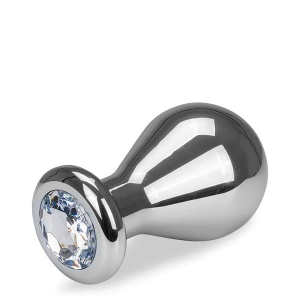 Metall analplugg rosaskjuts stor diameter - 3 storlekar - Diamant