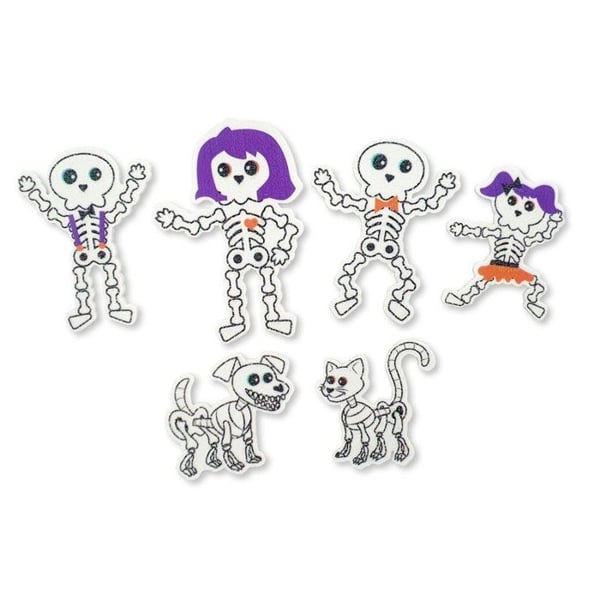 MégaCréa DIY - Klistermärken familj av glittrande skum skelett Halloween 12 stycken