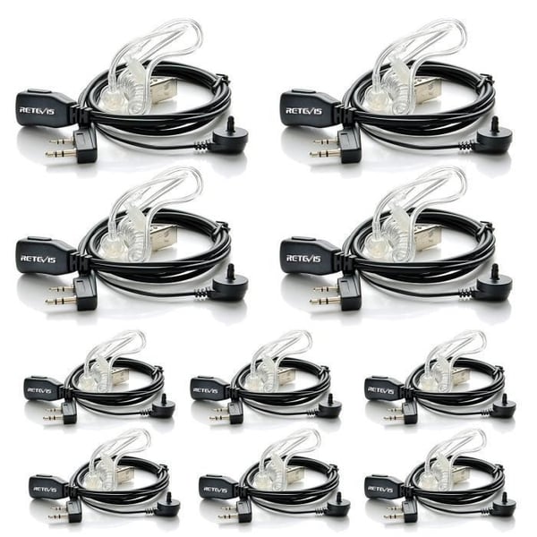 Retevis Walkie Talkie hörlurar 2-stifts transparent hörsnäcka Kompatibel med Retevis RT24 RT22 RT27, RT3, RT5 etc Walkie Talkies
