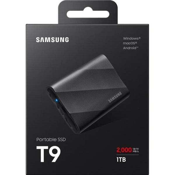 SAMSUNG - T9 - Extern SSD - 1 To - USB 3.2 - Läshastighet upp till 2 000 Mo/s