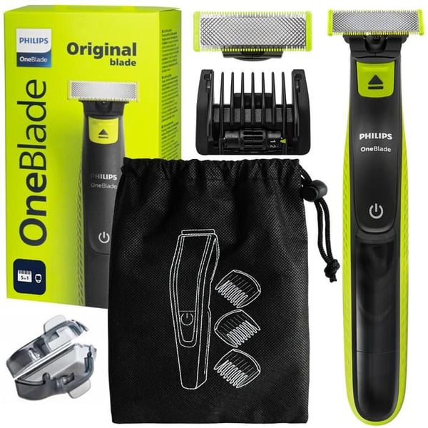 Rakhyvel elektrisk - Philips - OneBlade QP2724/20 - 3-i-1 vattentålig skägg med resefodral
