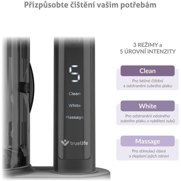 Eltrisk tandborste - TrueLife - SonicBrush K150 UV - 80000 rörelser/min - 3 lägen - Resväska