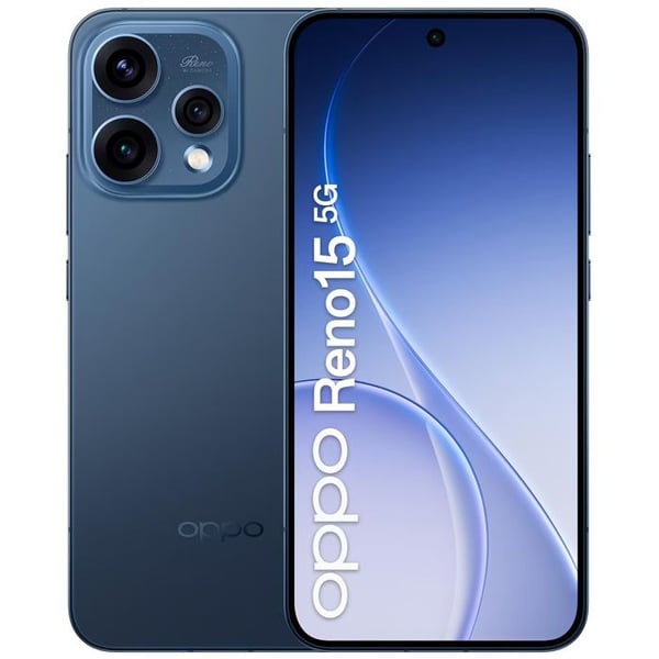Smartphone 5G - OPPO Reno15 - 8 GB RAM - 512 GB - Sort Skumring - Portræt Telefoto Vibe 3.5X - Batteri 6500 mAh - EU-version