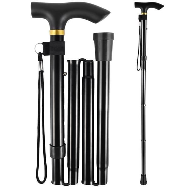 Fällbar promenadkäpp - Justerbar 86-97 cm - Aluminiumlegering - Halkfri