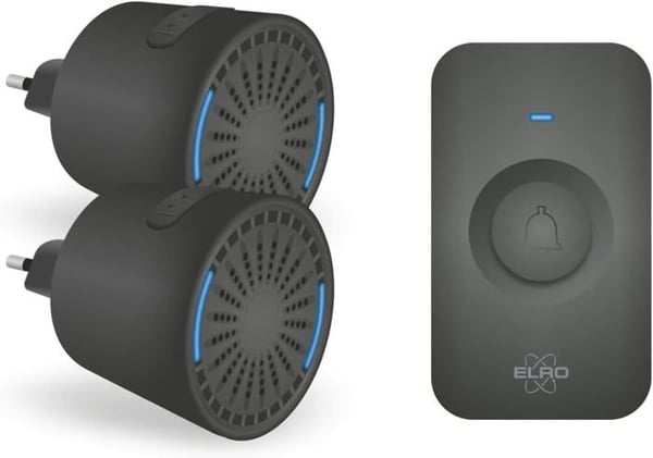 ELRO DB2000 Trådlös dörrklocka - med två kompakta plug-in-mottagare - Räckvidd 200 meter - 64 melodier