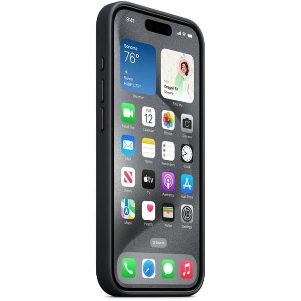 Skal och mobiltelefonfodral för Apple Finsnittsömskal med MagSafe för iPhone 15 Pro - Svart