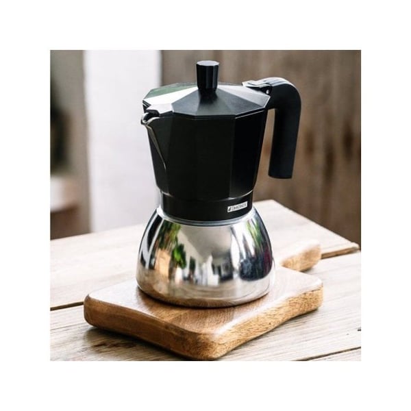 Italiensk kaffebryggare - MONIX - Induktion Rostfritt stål - 6 koppar - Aluminium och rostfritt stål - Värmebeständig handtag