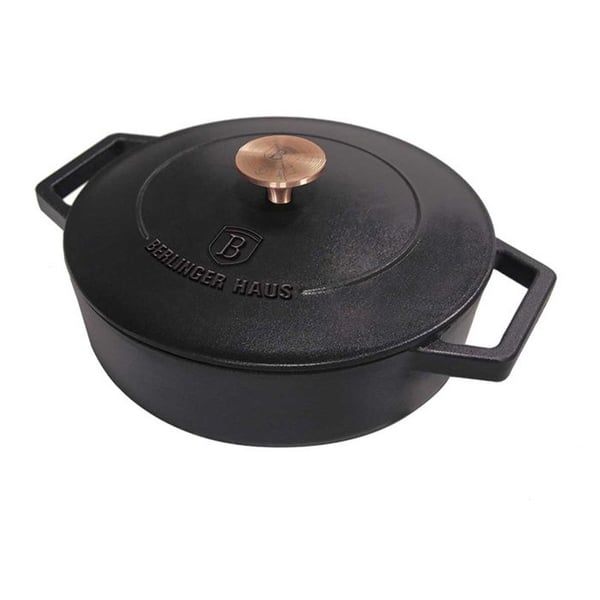 Støbejernsgryde - BERLINGERHAUS - BH-6493 - 26 cm - Med låg - Samling Black Rose