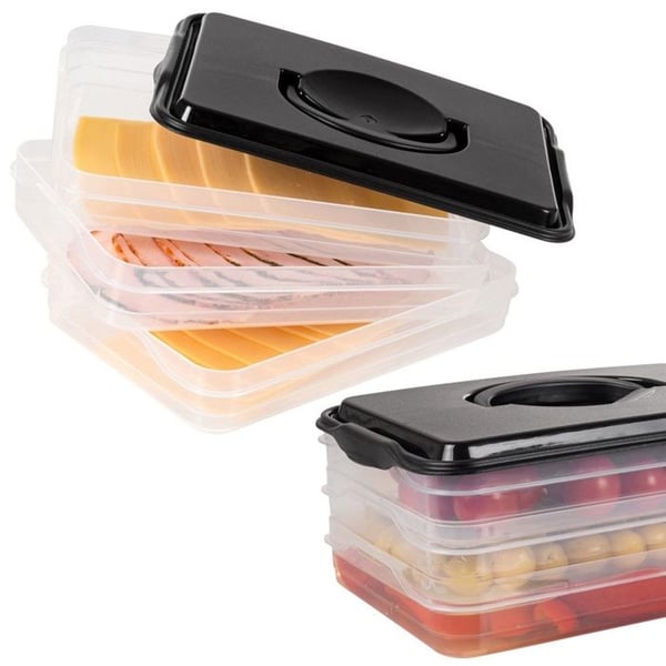 Förvaringslådor - VILDE - Behållare med 3 nivåer - Hermetisk - Plast - 23x15,5x13 cm