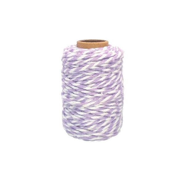 Ficelle - Bomull - Lilas/Vit - 25m - Kreativa hobbys - Smycken - CTOP