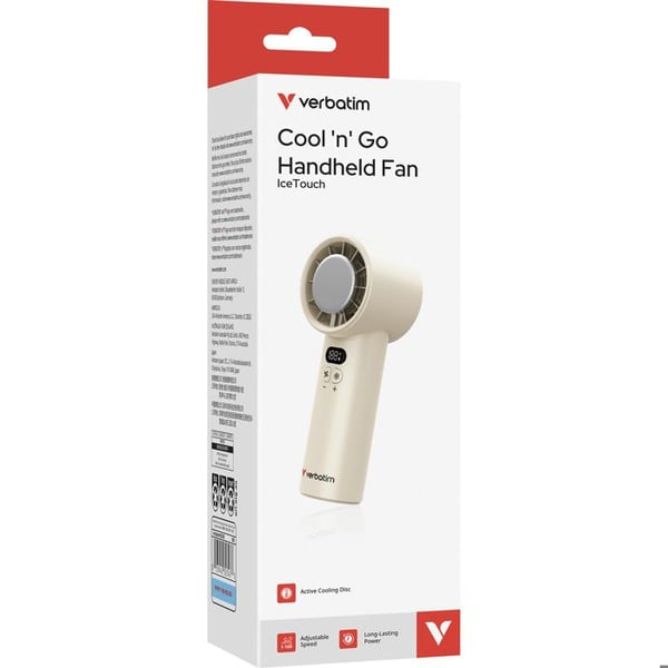 Batteridriven handfläkt Verbatim Cool'n'Go IceTouch - Ĝ6cm (Beige)
