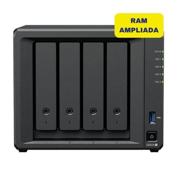 NAS - SYNOLOGY - DiskStation DS925+ - 4 fack 2.5"/3.5" - 16 GB DDR4 ECC - 2x 2.5 GbE