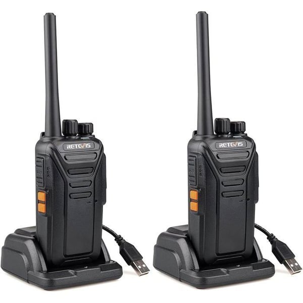 Retevis RT27 Talkie Walkie Uppladdningsbar, Radio PMR446 utan licens, 16 Kanaler CTCSS/DCS VOX, med USB-laddare, för Camping, Vandringar