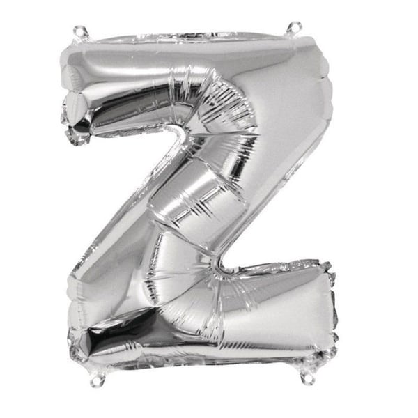 Ballong Bokstav Z, 40cm, 1st., silver