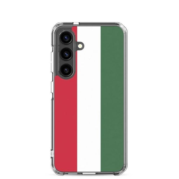 Mobilskal – Ungerns Flagga – Kompatibel med Samsung Galaxy S24 Plus – Mjuk Fodral – Motståndskraftig och Stötsäker – Pixelforma