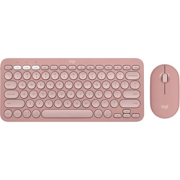 Tangentbord och mus - LOGITECH - Pebble 2 Combo - Ultra-tunn - Bluetooth - Rosa