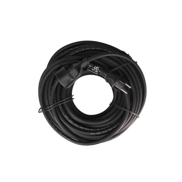 Förlängningssladd - 3G1.5 - Gummi - 10m - Barnsäkerhet - Svart