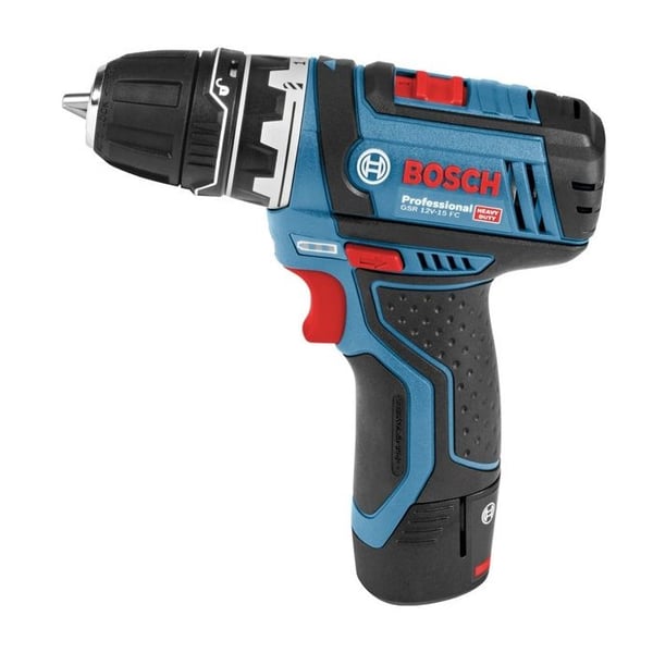 Batteri borrskruvdragare - Bosch - GSR 12V-15 FC Flex - Trådlös - 2 batterier 2Ah - FlexiClick