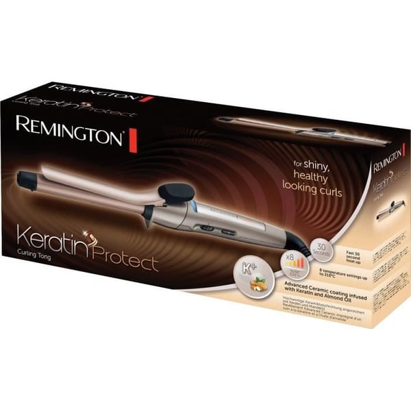 Locktång - REMINGTON - CI5318 Keratin Protect - 210° C - Snabb uppvärmning - 8 temperaturer - Grå
