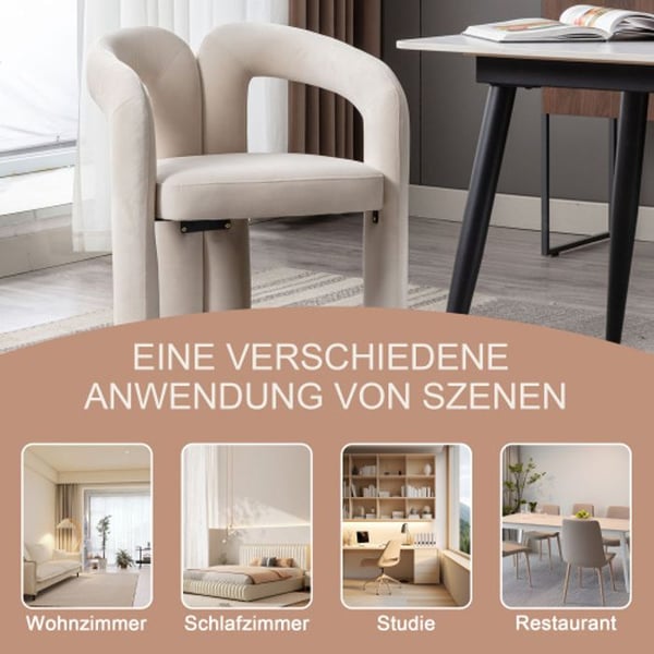 Spisestol - MUVOE - Velour - Sæt af 2 - Moderne design - Komfortabel og robust