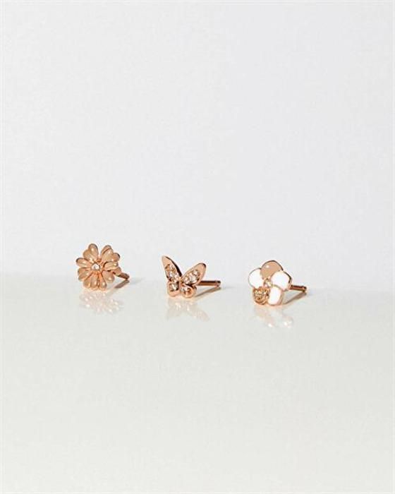 Örhängen - ROSATO - RZAL002 - Roséguld - Kubisk zirkon - Blomdesign