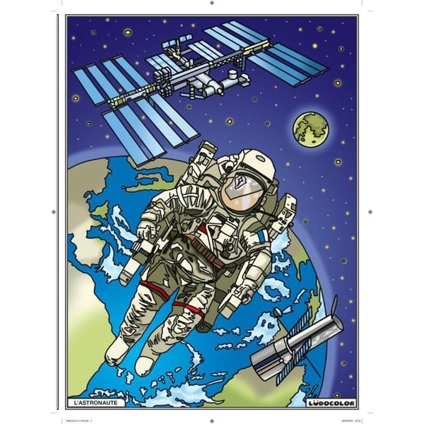 LudoColor - Sammetstavla att färglägga för barn Astronauten