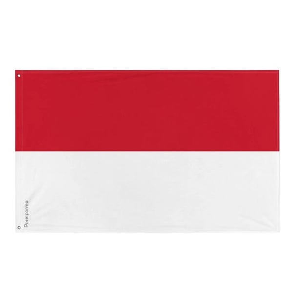 Monacos flagga – 64 x 96 cm – Hållbar Polyester – 2 Metallöglor – Inomhus / Utomhus – Pixelforma