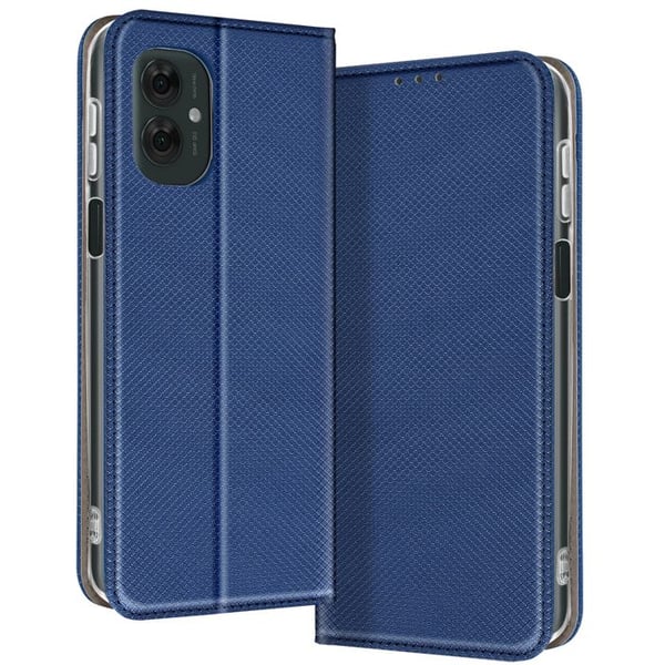 Smartphonefodral - Motorola - Moto G55 - Veganskt Skinn - Magnetisk Lås - Videostöd