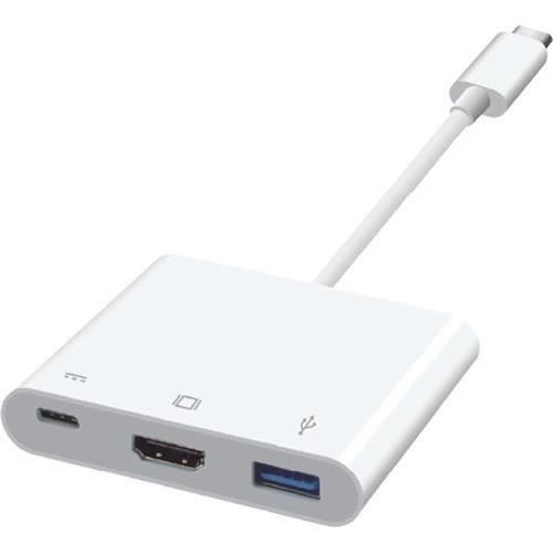 Hub Connector On Earz Mobile Gear USB C til HDMI USB 3.0 USB C Hvid