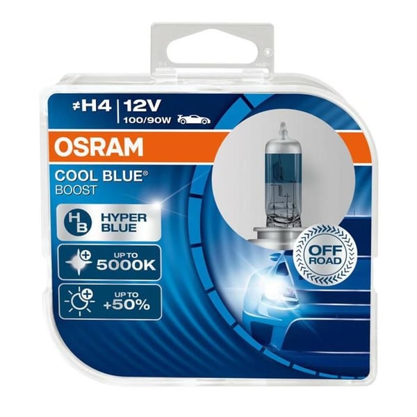 Motorcykellampa - Osram - Cool Blue - 12V - 100/90W - 2 stycken - Hög Prestanda