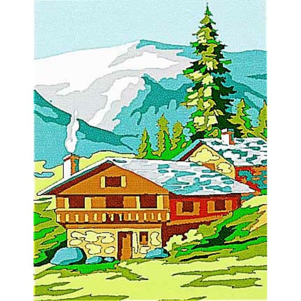 Kit kanvas Chalet i fjällen 20x25 cm