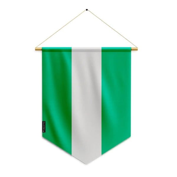 Fanion – Nigerias flagga – 30 x 45 cm – Polyester – Att hänga – Pixelforma