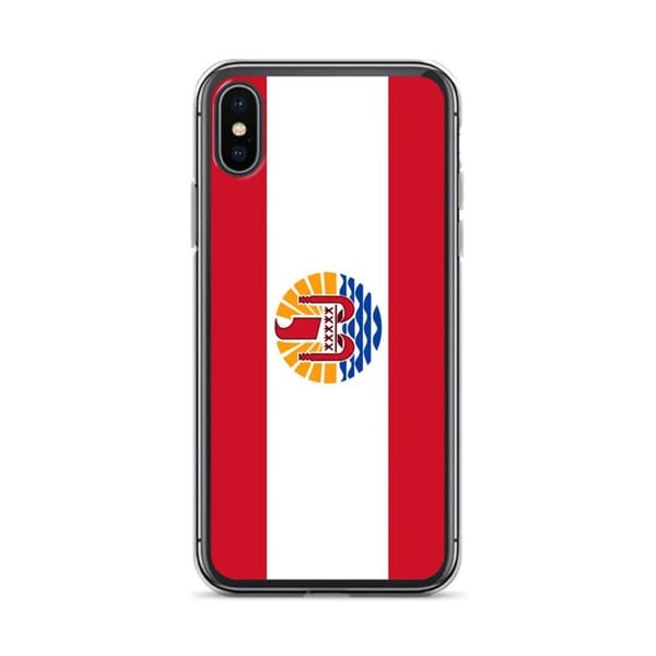Telefonskal – Franska Polynesien flagga – Kompatibel med iPhone XS – Mjukt fodral – Stöttålig och slagfast – Pixelforma