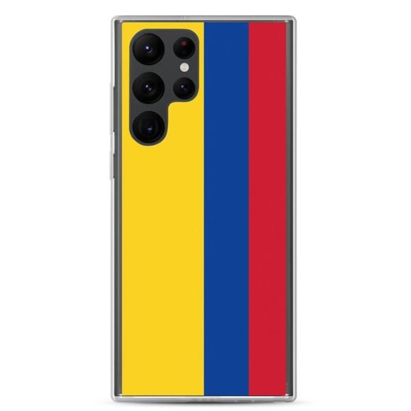 Mobilskal – Colombias flagga – Kompatibel med Samsung Galaxy S22 – Mjukt fodral – Slitstarkt och stötresistent – Pixelforma