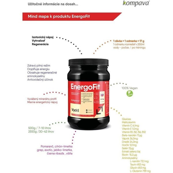Kompava EnergoFit 500g, apelsin