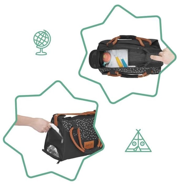 Badabulle Pocketstyle skötväska - Kapacitet 10L - Bär axelrem eller handtag