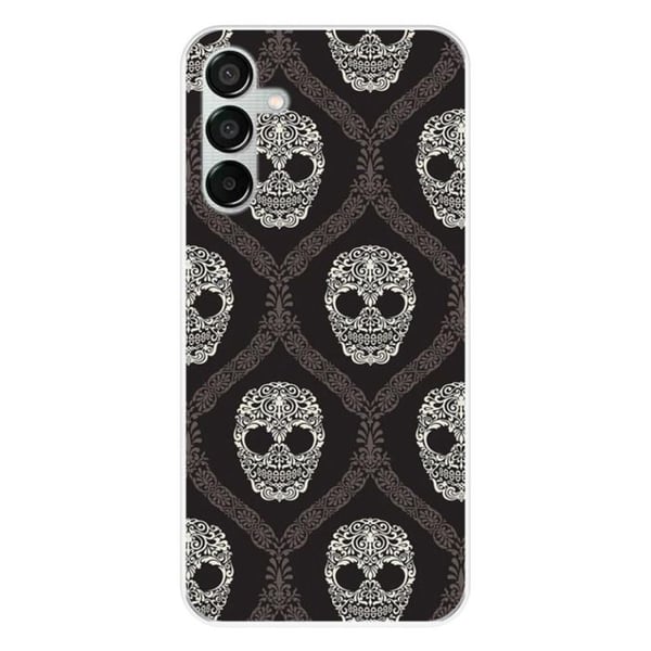 Tryckt silikonfodral som är kompatibelt med Samsung Galaxy M15 5G Floral skalle