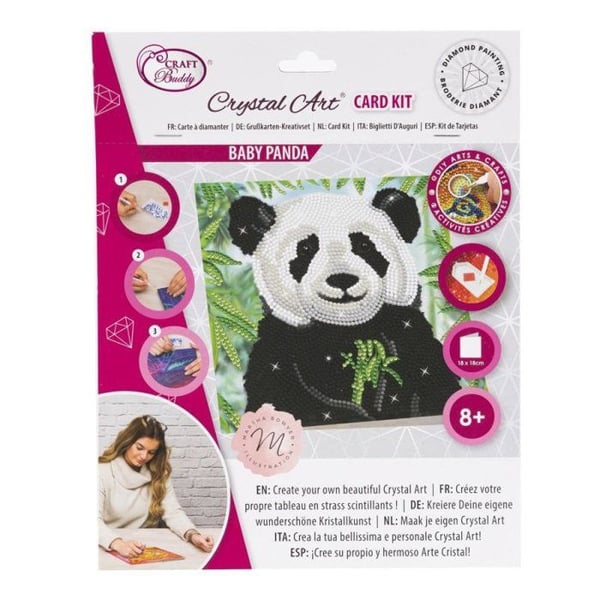 CRYSTAL ART Kit diamantbroderi 18x18cm Baby panda