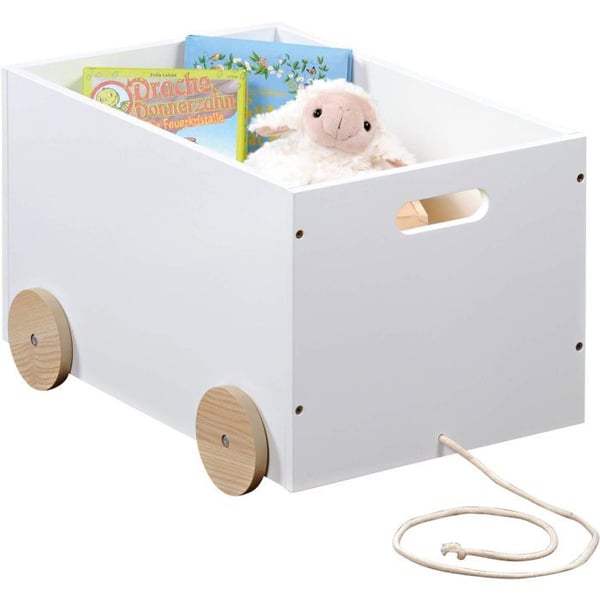 Kesper leksaksbox på hjul, vit 50 × 35 × 30 cm