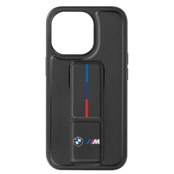 Fodral för iPhone 15 Pro Stöd i konstläder Stöd BMW Svart