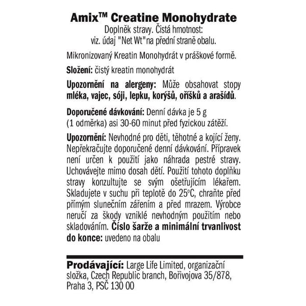 Amix Nutrition Kreatinmonohydrat, pulver, 500g