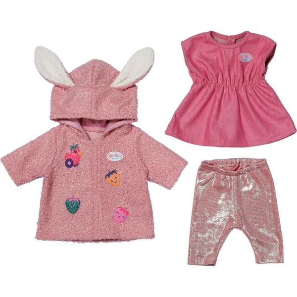 Sätt med mysig kappa - ZAPF CREATION - BABY born - 43 cm - Rosa - För flickor från 3 år