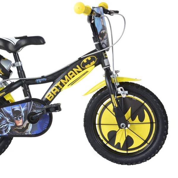 Cykel 16'' - BATMAN - Gul - Målade stålhjul - Polstrad sadel med serigrafi