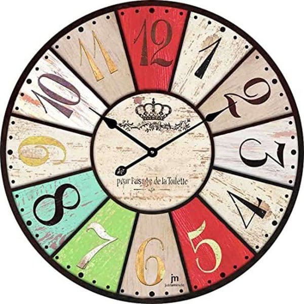 Rund väggklocka LOWELL JM 14850 - Vit - 33 cm - Väggdekoration
