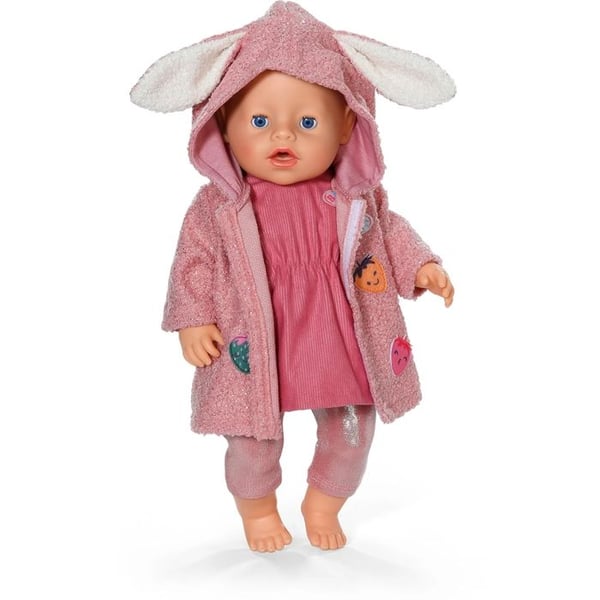 Sätt med mysig kappa - ZAPF CREATION - BABY born - 43 cm - Rosa - För flickor från 3 år