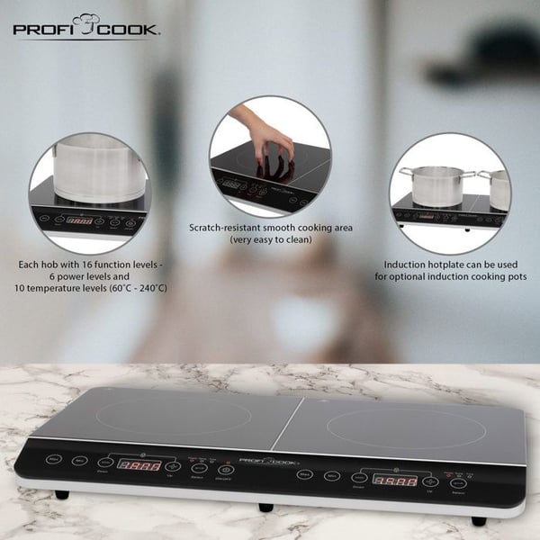 ProfiCook PC-DKI 1067 Dubbel induktionshäll 3500 W Svart