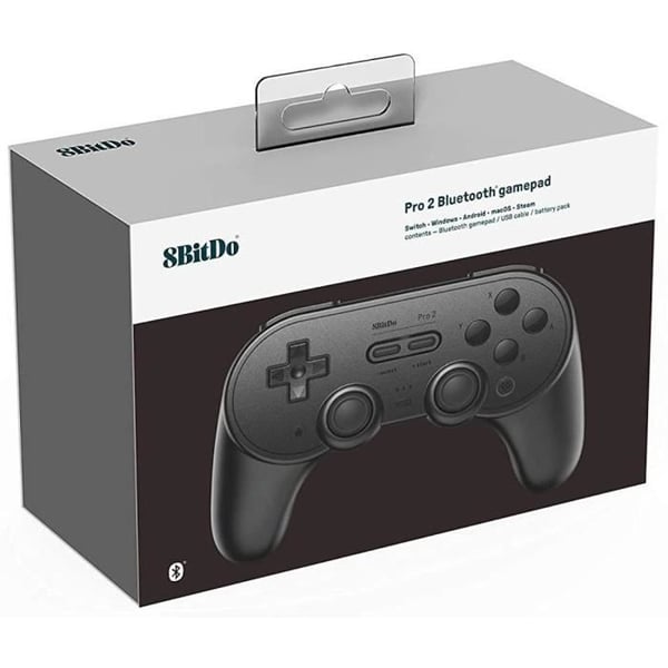 Bluetooth trådlös handkontroll - 8bitDo Pro2 Black Edition - Switch, PC, Android, Raspberry Pi